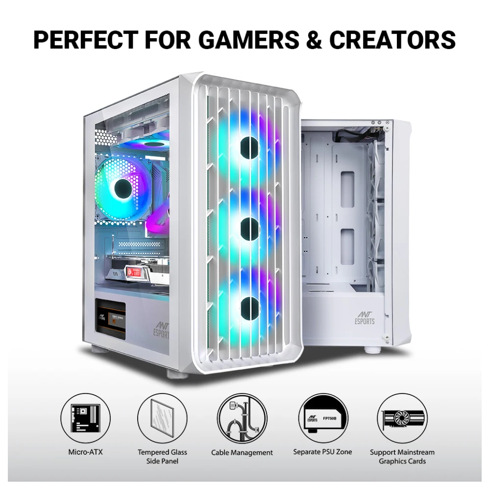 Ant Esports Gaming Cabinet 205 Mini 6F White view 4